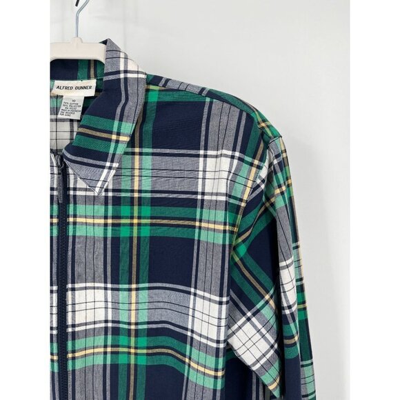 Alfred Dunner Plaid Jacket Size 10 Zip Front Elastic Waist Blue Green - Picture 5 of 16